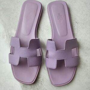 Hermes Oran Sandals 38 Lilac
